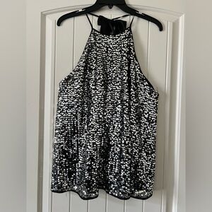 VICTORIA SECRET SEXY SEQUIN MICRO MINI PARTY DRESS /TUNIC HALTER BOW TIE NWT $98